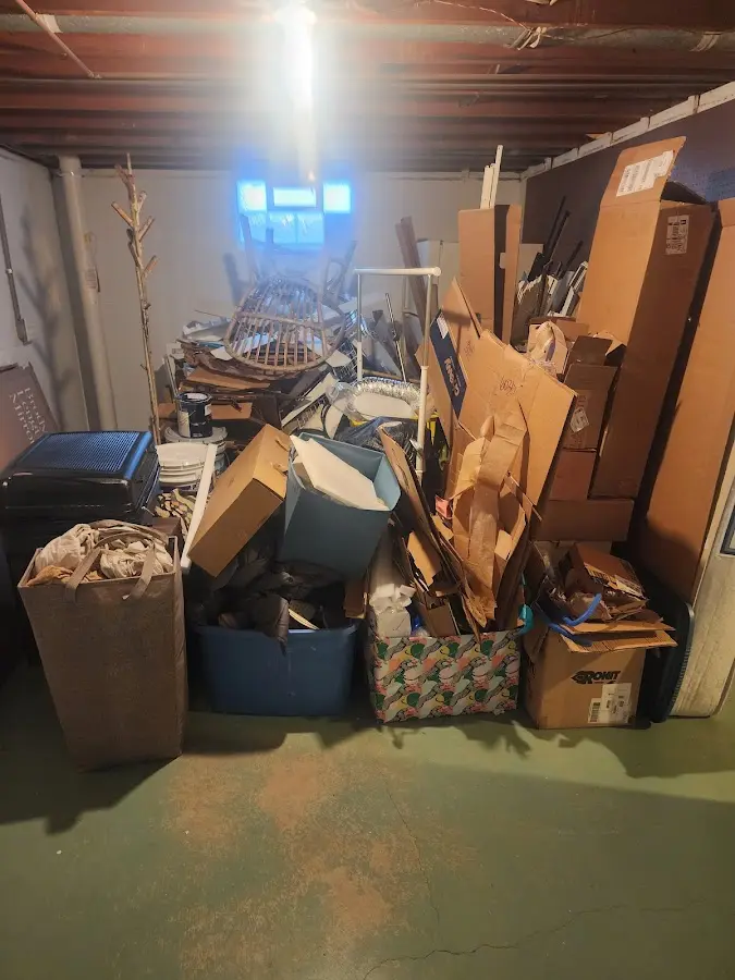 Roll-off dumpster container at job site for Concrete Dumpster Rental in New Hyde Park